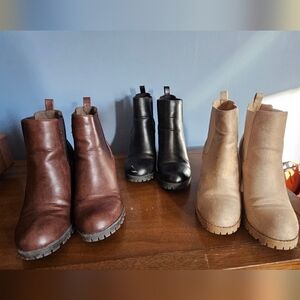 Soda Ankle Boots in Black, Brown, and Tan
